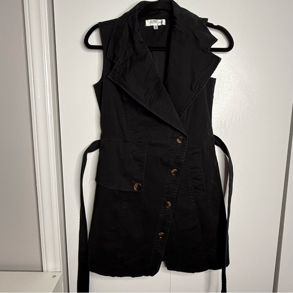 Toccin X Rent the Runway - black Trench Wrap Dress with Belt - size 2 - Picture 2 of 11